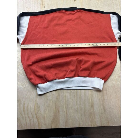 Adidas Crew Neck Sweatshirt 60’s 70’s Red Black White Embroidered Logo VTG - Picture 13 of 13